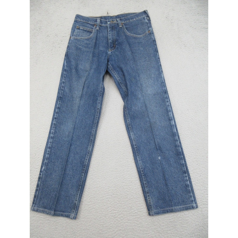 Wrangler Western Classic Fit Jeans Mens 30x30 Blue Straight Leg Stretch Denim